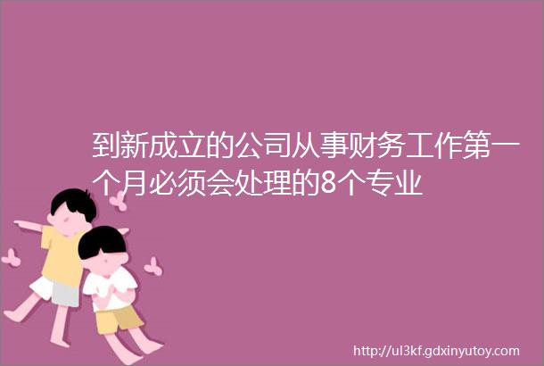 到新成立的公司从事财务工作第一个月必须会处理的8个专业